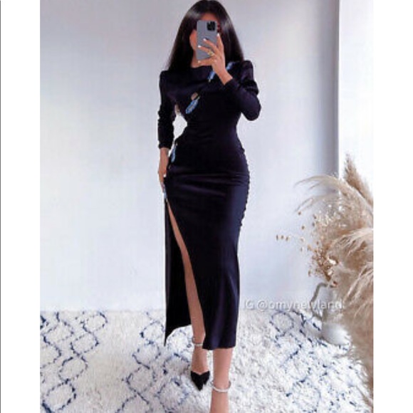 LAST NWT ZARA BLACK LEAF SATIN EFFECT DRESS - Picture 6 of 15